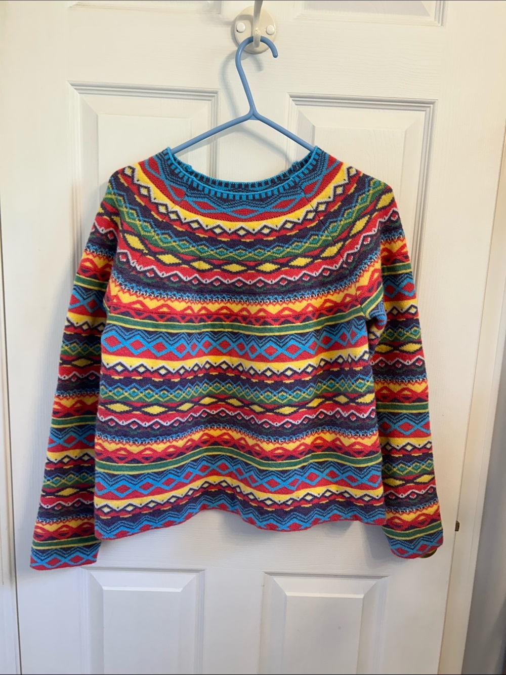 Multicolor Fair Isle Scoop Neck Sweater - Vibrant Pattern